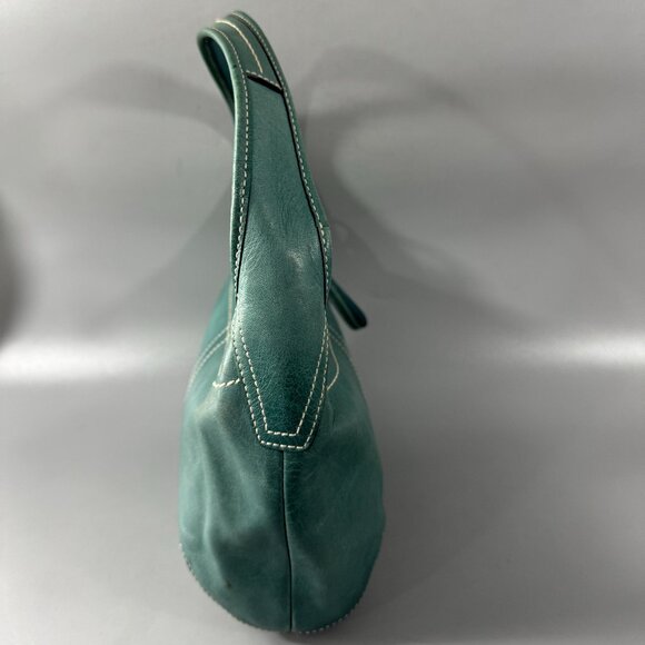 Vintage Coach # 10739 Small Ergo Hobo Teal Leather Handbag Blue Green - Picture 9 of 14